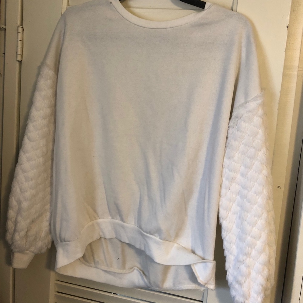 White fur sweater